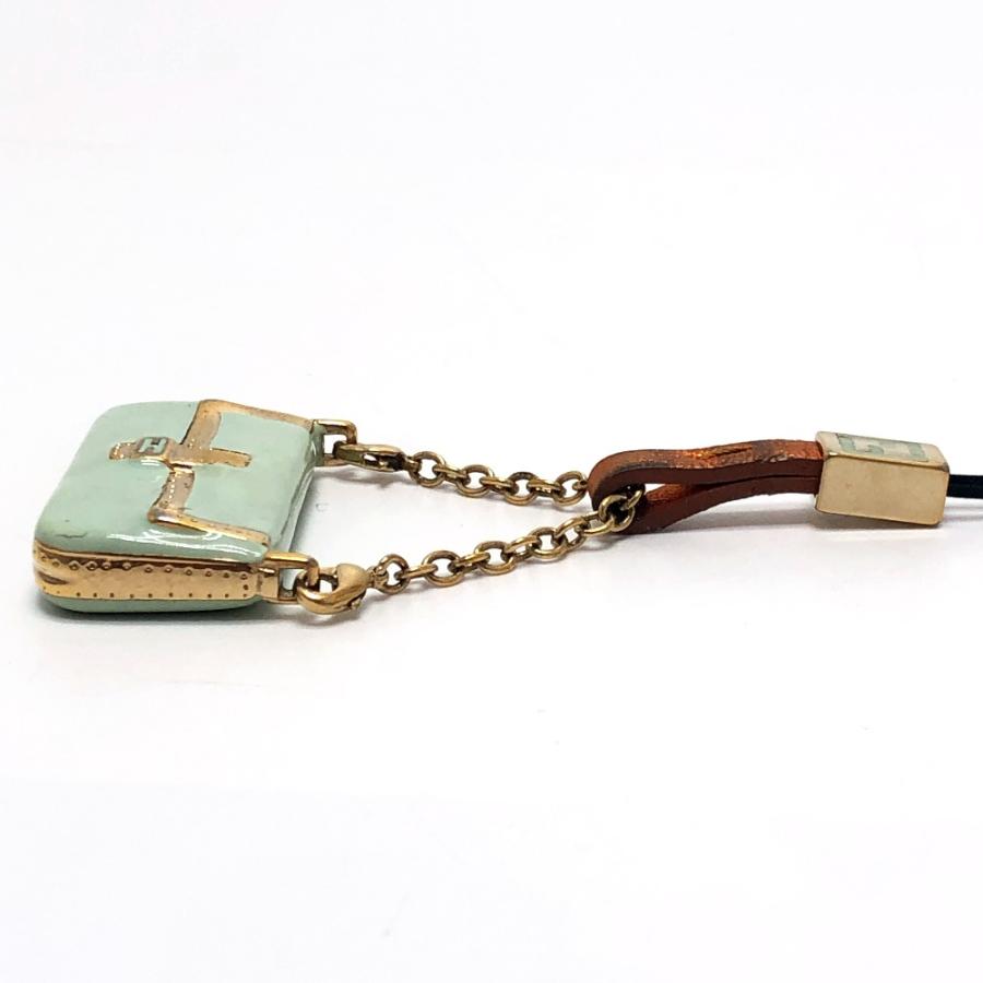 FENDI フェンディ バックモチーフ マンマバゲット 小物 キーホルダー チャーム 携帯 ストラップ グリーン レディース【中古】 | FENDI | 04