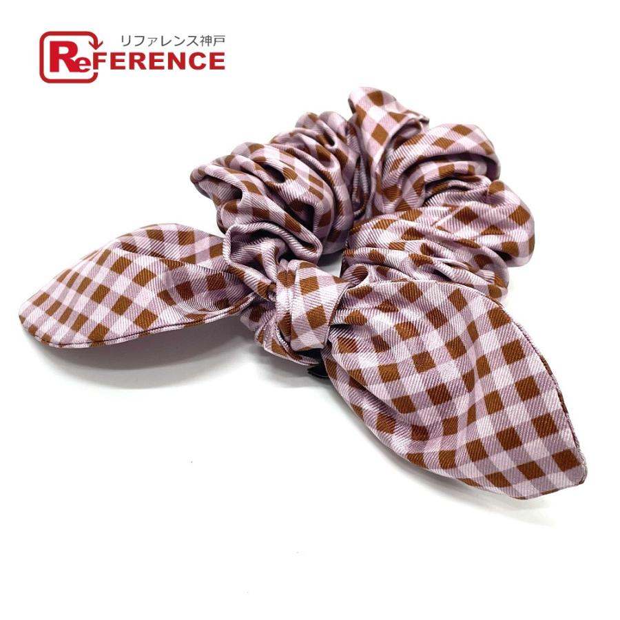 FENDI フェンディ FXT268 チェック柄 リボン ヘアゴム ヘアアクセサリー シュシュ ナイロン ピンク×ブラウン レディース【中古】未使用  :40276-20860-33:リファレンス コレクション - 通販 - Yahoo!ショッピング