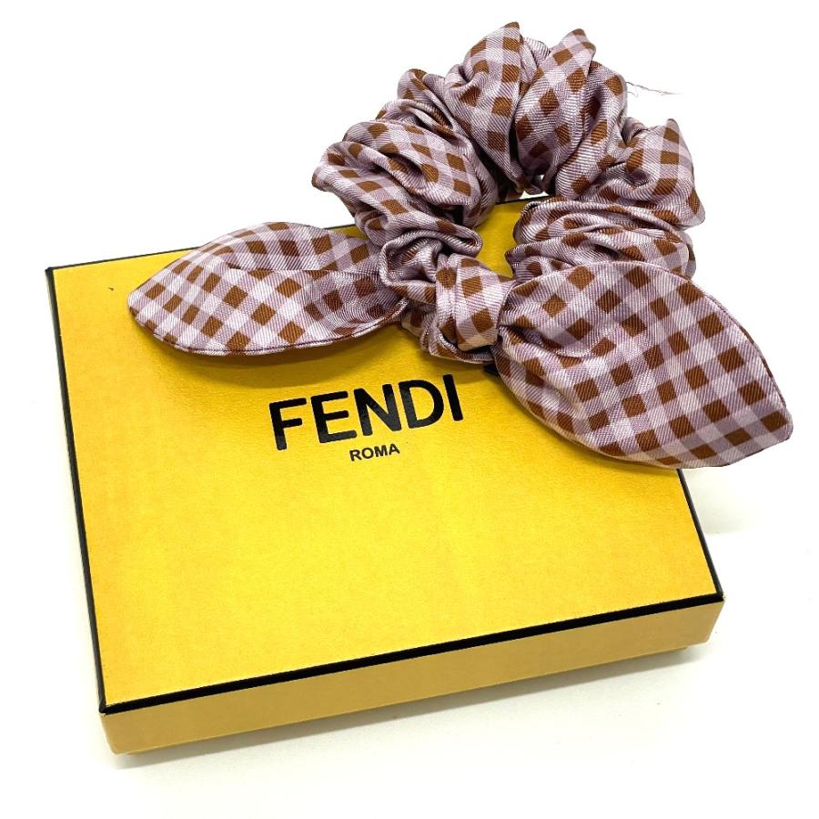 FENDI フェンディ FXT268 チェック柄 リボン ヘアゴム ヘア