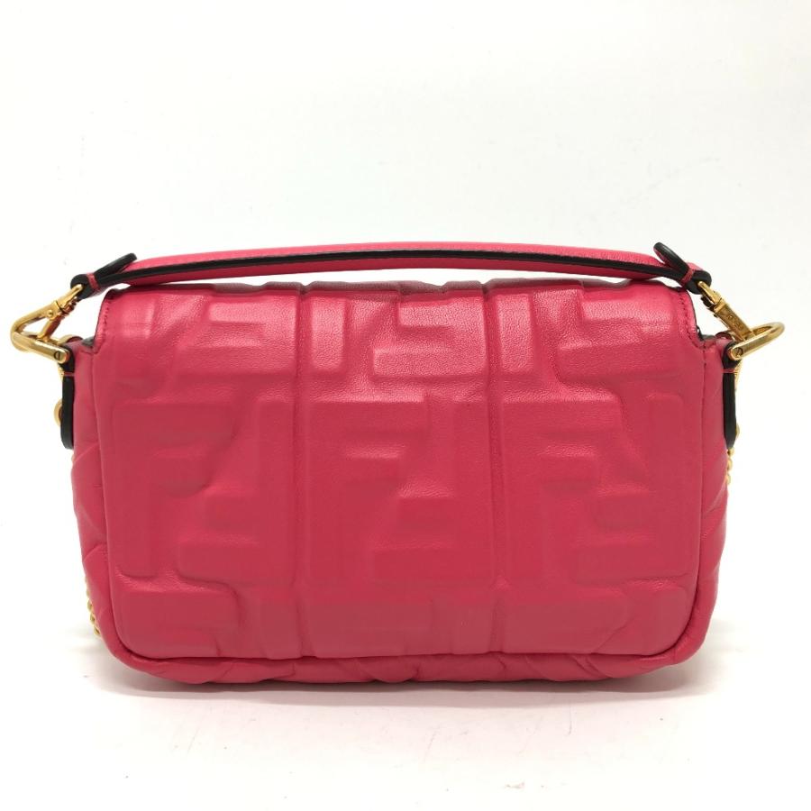 フェンディ FENDI バゲット スモール 8BS017 FF チェーン 2WAYバッグ カバン バック バッグ ショルダーバッグ ラムスキン ピンク FENDI（フェンディ） 8BS017 バゲット スモール チェーン 2WAYバッグ