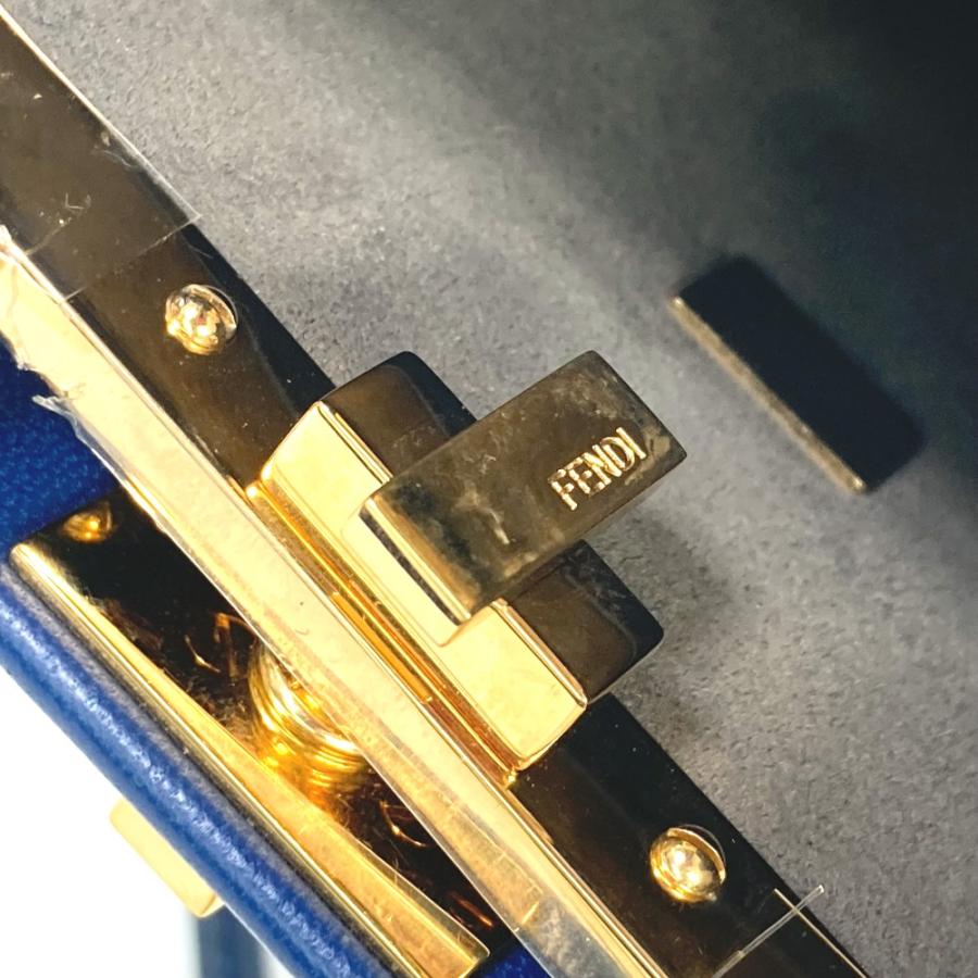 FENDI フェンディ マイクロピーカブー 2WAYバッグ ショルダーバッグ ハンドバッグ フェイクファー ブルー レディース【中古】 | FENDI | 05