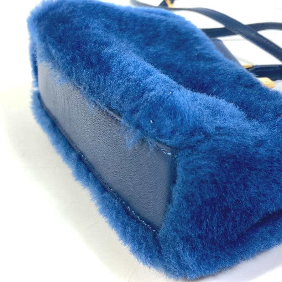 FENDI フェンディ マイクロピーカブー 2WAYバッグ ショルダーバッグ ハンドバッグ フェイクファー ブルー レディース【中古】 | FENDI | 08