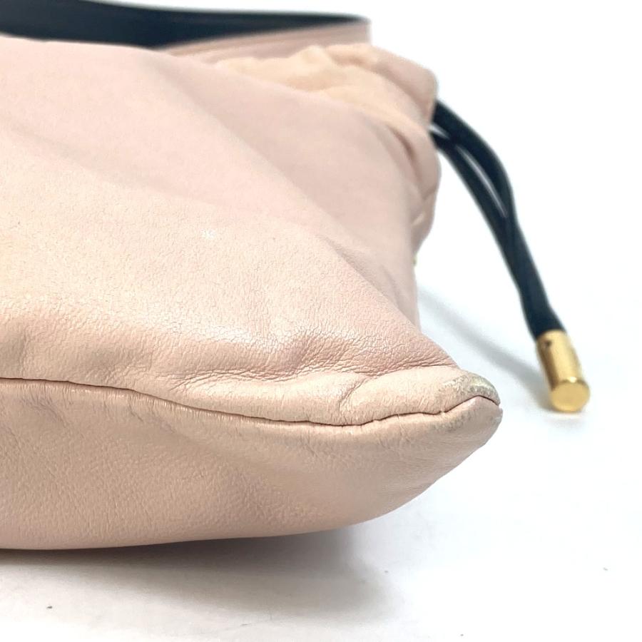 FENDI フェンディ 8BT337 巾着 ポシェット ポーチ 斜め掛け パック スリムクラッチ スモール ショルダーバッグ レザー ピンク 【中古】 | FENDI | 05