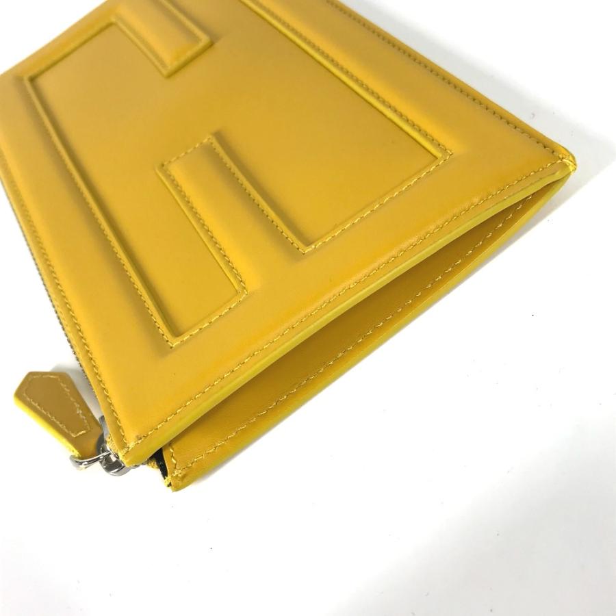 未使用 FENDI フェンディ 7N0114 ロゴ カバン ポーチ クラッチバッグ イエロー レディース【中古】 | FENDI | 06