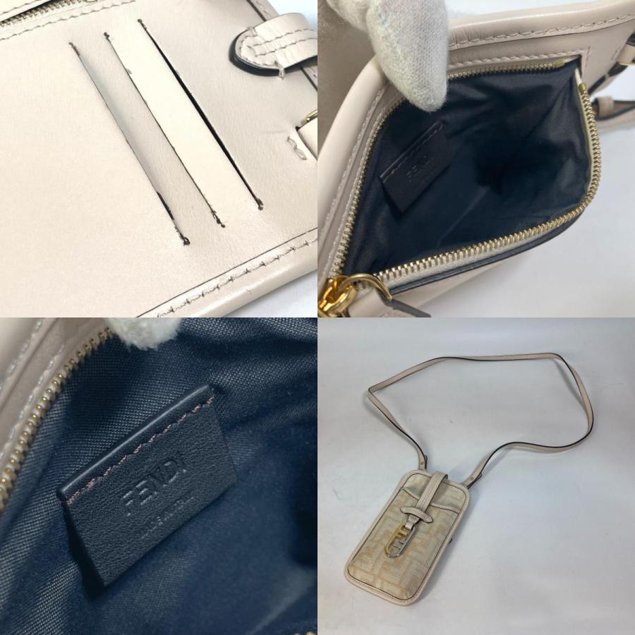 FENDI 美品 フェンディ 7AS131 ズッカ ロゴ フォンポーチ
