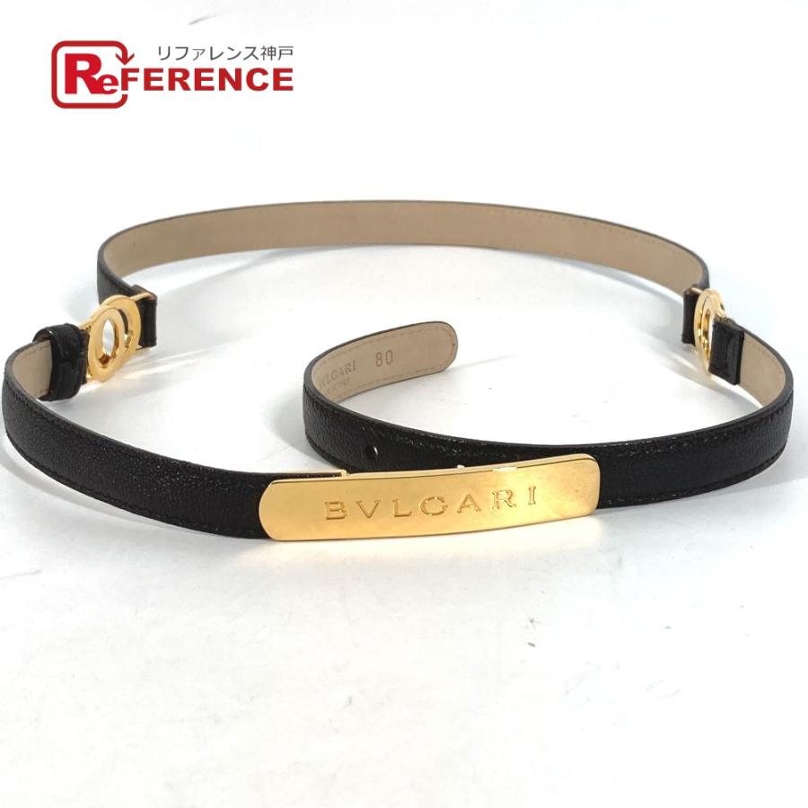 未使用 BVLGARI ブルガリ ロゴ ドッピオトンド 細ベルト ベルト ブラック レディース【中古】 | BVLGARI