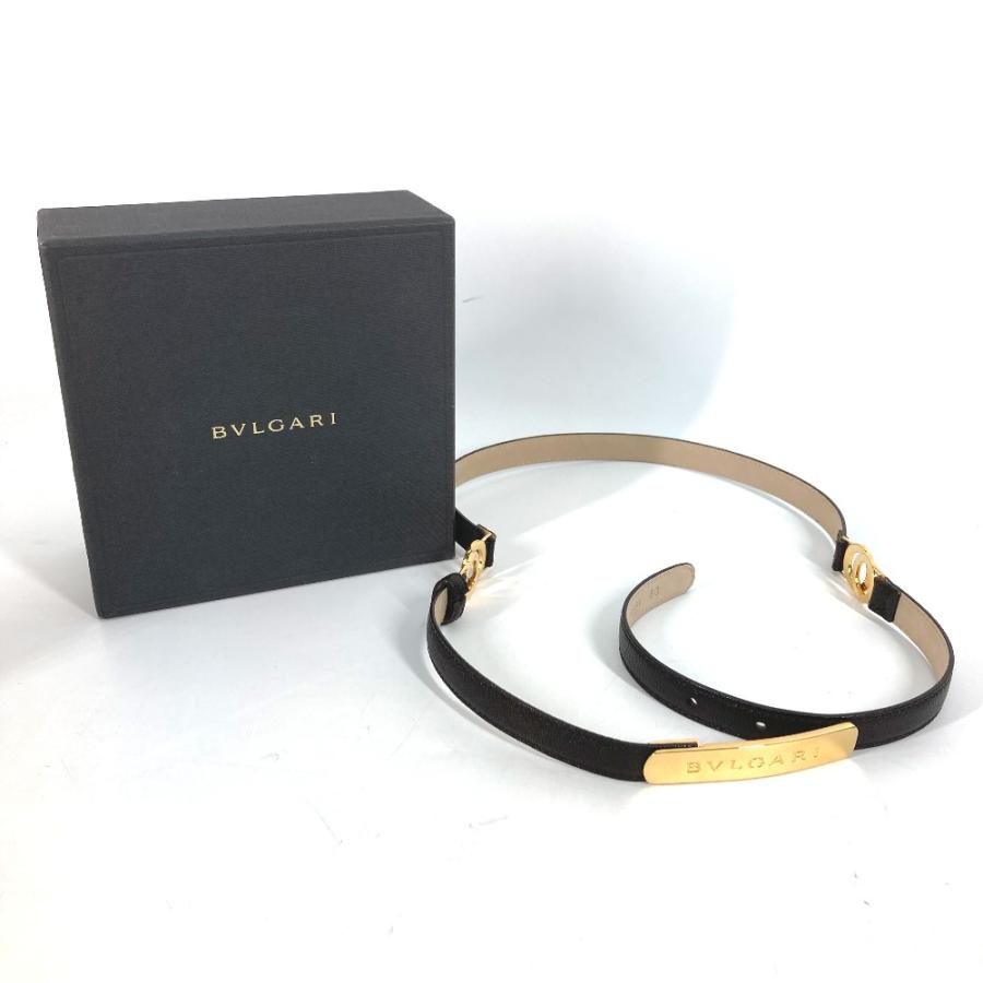 未使用 BVLGARI ブルガリ ロゴ ドッピオトンド 細ベルト ベルト ブラック レディース【中古】 | BVLGARI | 01
