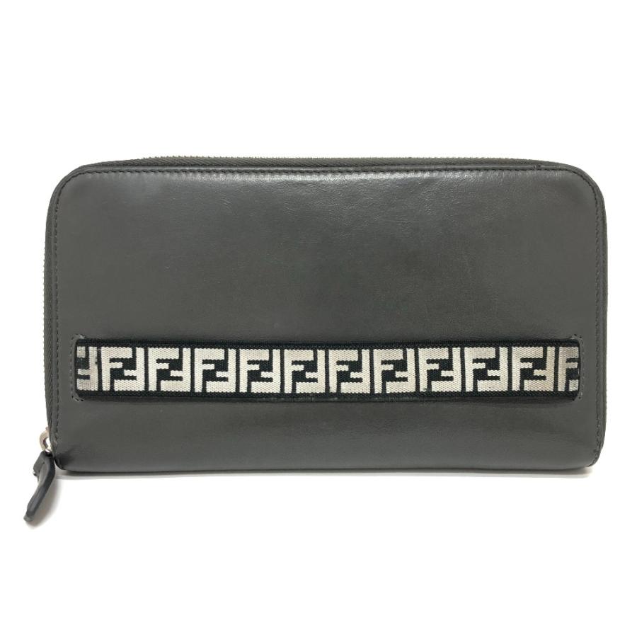 FENDI フェンディ 7M0276 ズッカ柄トラベルウォレット 長財布 財布 ウォレット  長財布 グレー レディース【中古】 | FENDI | 01