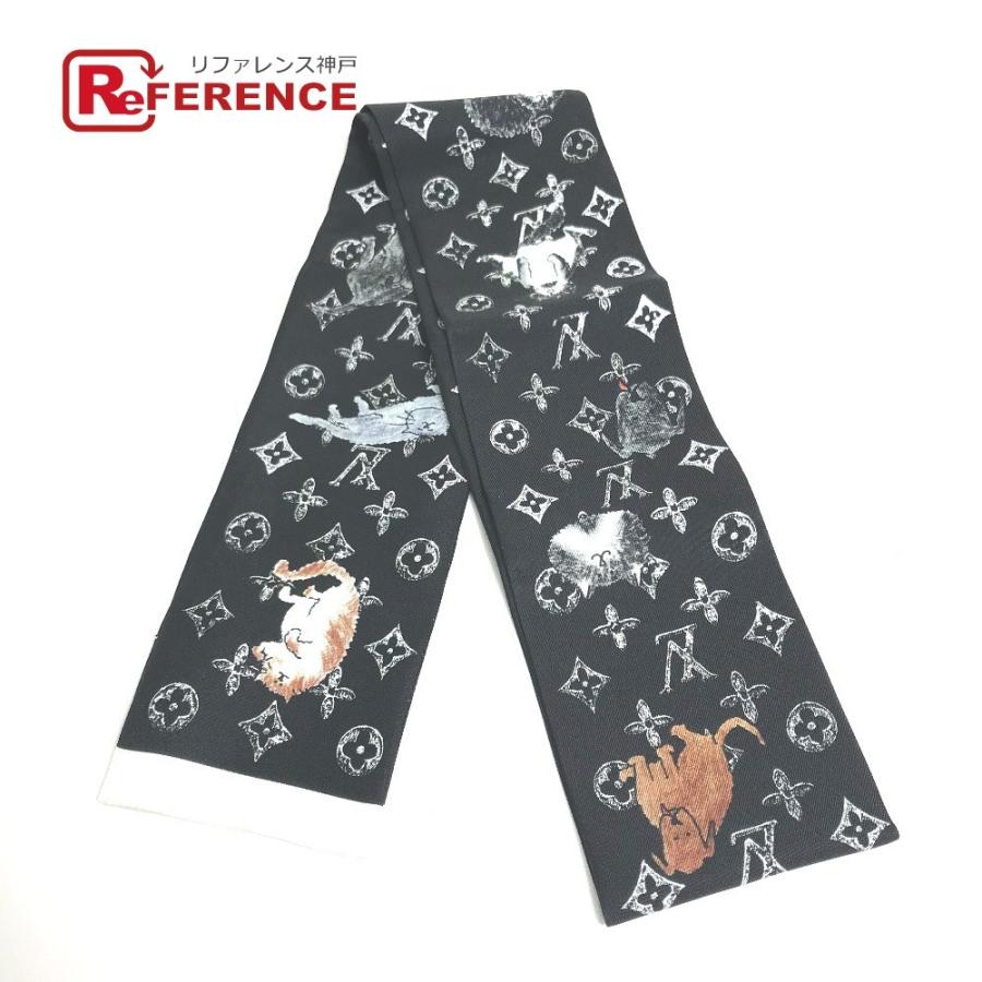 未使用 ルイヴィトン MP2269 バンドー キャットグラム スカーフ シルク