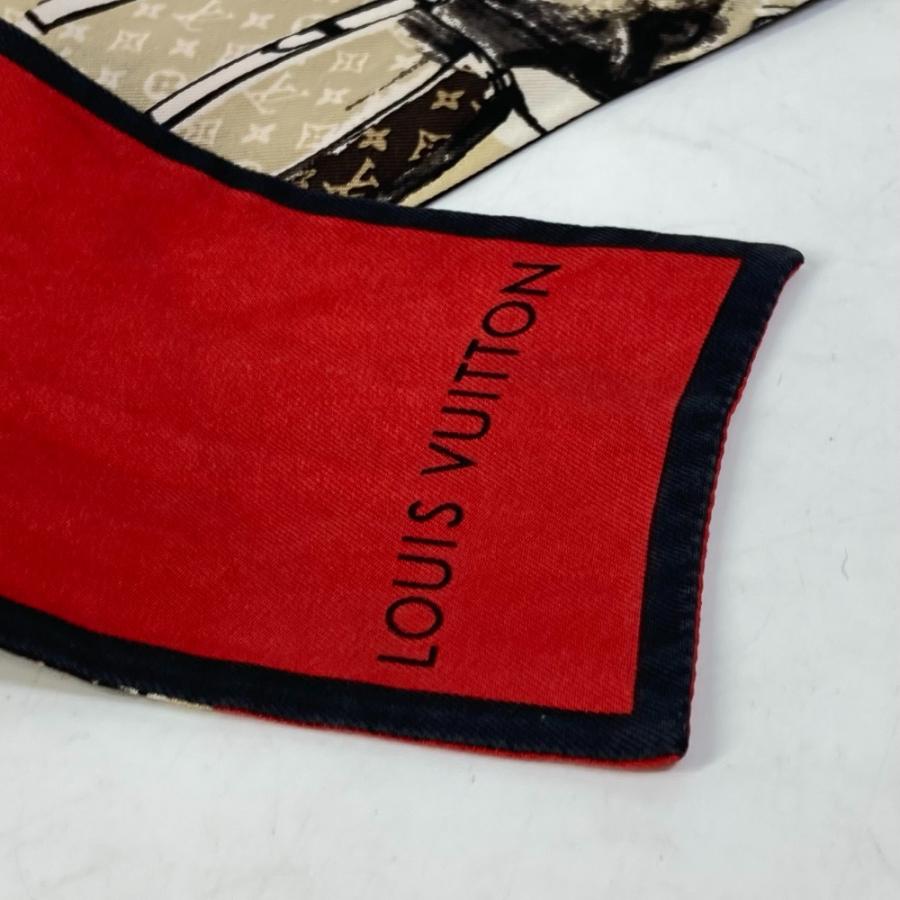 LOUIS VUITTON ルイヴィトン M73964 バンドー・トランク  バンドースカーフ スカーフ シルク ベージュ レディース【中古】 | LOUIS VUITTON | 05