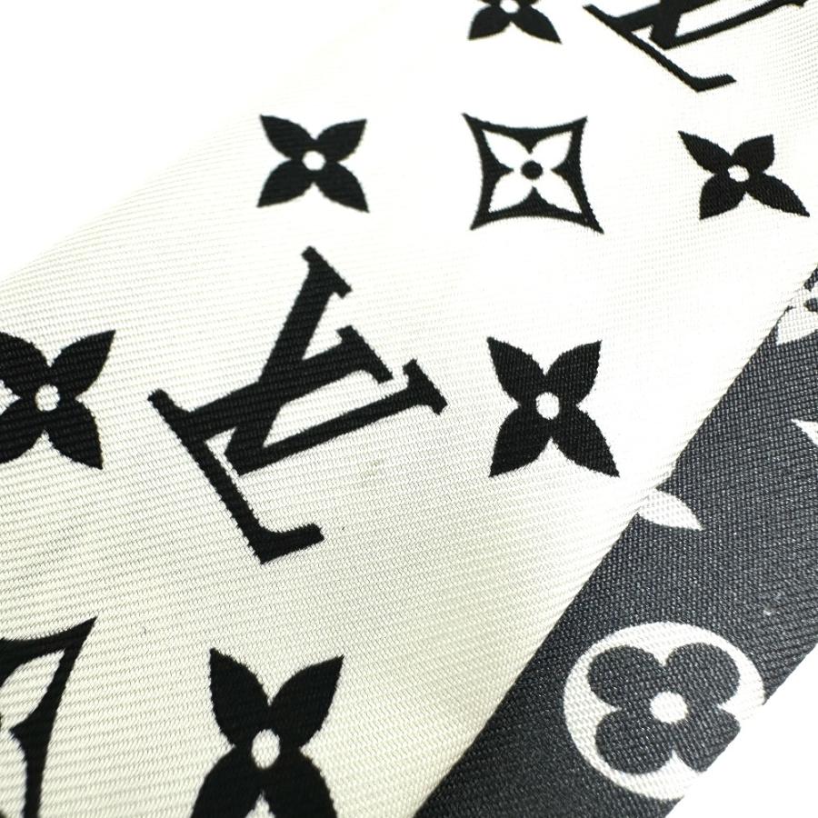 LOUIS VUITTON ルイヴィトン M76442 リボン バンドーBB・ レッツゴー トランクモチーフ ツイリー モノグラム スカーフ ブラック レディース【中古】 | LOUIS VUITTON | 07