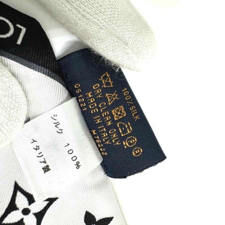 LOUIS VUITTON ルイヴィトン M76442 リボン バンドーBB・ レッツゴー トランクモチーフ ツイリー モノグラム スカーフ ブラック レディース【中古】 | LOUIS VUITTON | 08