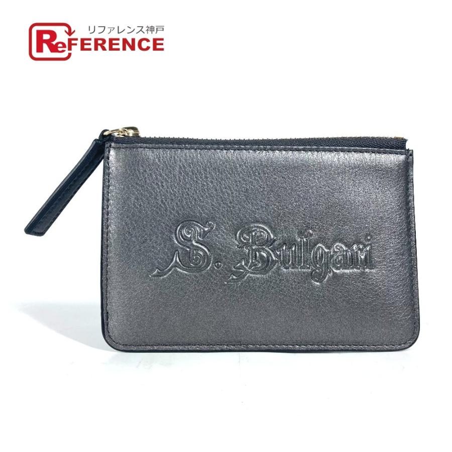 新品同様 BVLGARI ブルガリ S.bvlgari ロゴ 財布 小銭入れ キーリング付き コインケース シルバー系 ユニセックス【中古】 | BVLGARI