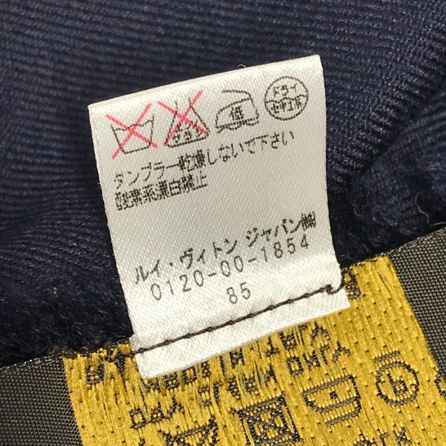 LOUIS VUITTON ルイヴィトン MP1702 LVロゴ 大判 フリンジ ショール マフラー ストール ネイビー レディース【中古】 | LOUIS VUITTON | 07