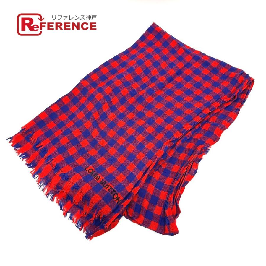 LOUIS VUITTON ルイ・ヴィトン MP0894 チェック エトール・マサイ ストール レッド メンズ レディース | LOUIS VUITTON