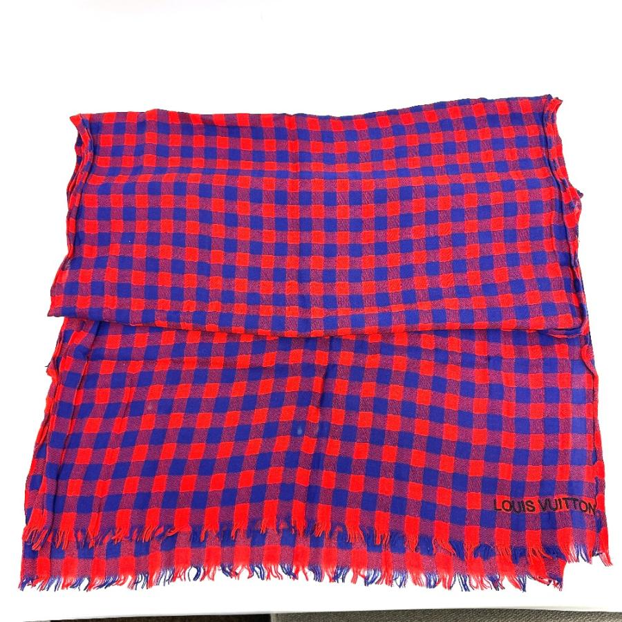 LOUIS VUITTON ルイ・ヴィトン MP0894 チェック エトール・マサイ ストール レッド メンズ レディース | LOUIS VUITTON | 05