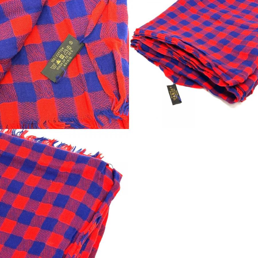 LOUIS VUITTON ルイ・ヴィトン MP0894 チェック エトール・マサイ ストール レッド メンズ レディース | LOUIS VUITTON | 09