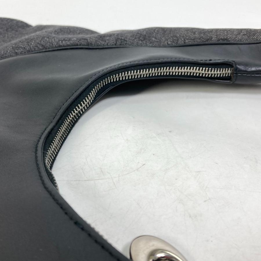 BVLGARI ブルガリ 肩掛け デニム ロゴマニア アスコット カバン ショルダーバッグ キャンバス/レザー ブラック レディース【中古】美品 | BVLGARI | 07