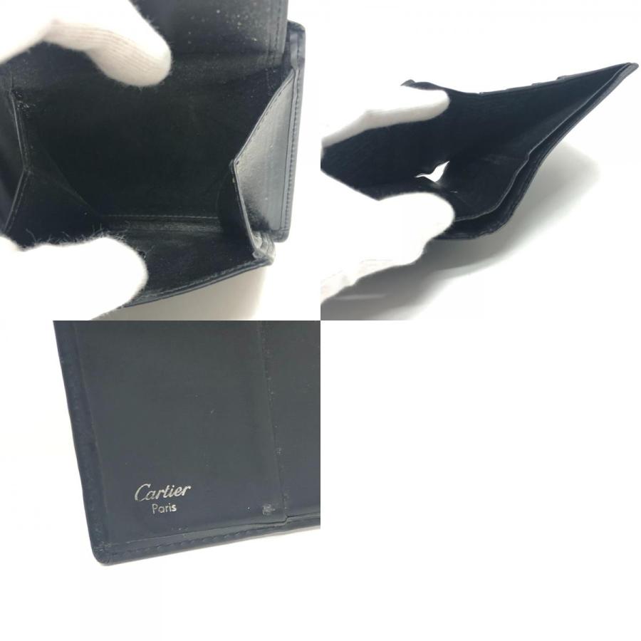CARTIER カルティエ ロゴ 折り財布 財布 二つ折り財布 2つ折り財布 ブラック メンズ【中古】 | Cartier | 09