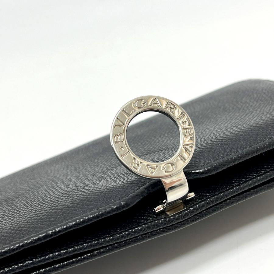 BVLGARI ブルガリ 33745 ブルガリブルガリ ロゴクリップ 2つ折り財布 財布 ウォレット 長財布 ブラック レディース【中古】 | BVLGARI | 04