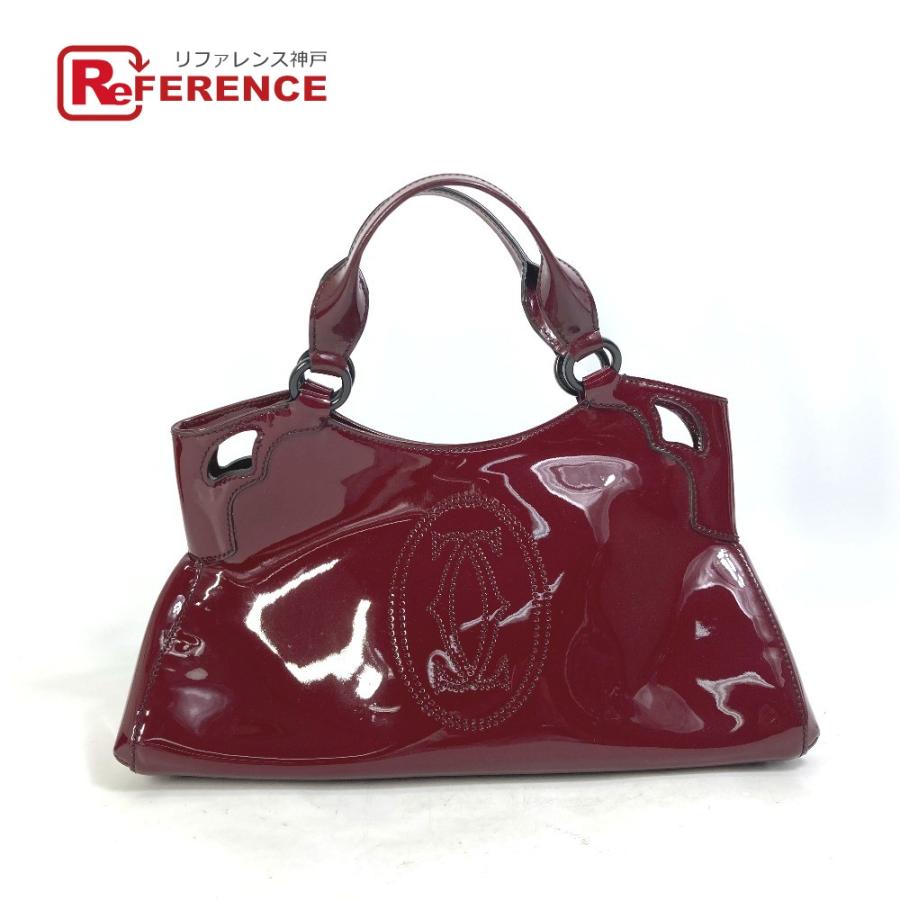 CARTIER カルティエ マルチェロ ドゥ カルティエ トートバッグ ハンドバッグ エナメル レッド レディース【中古】 | Cartier
