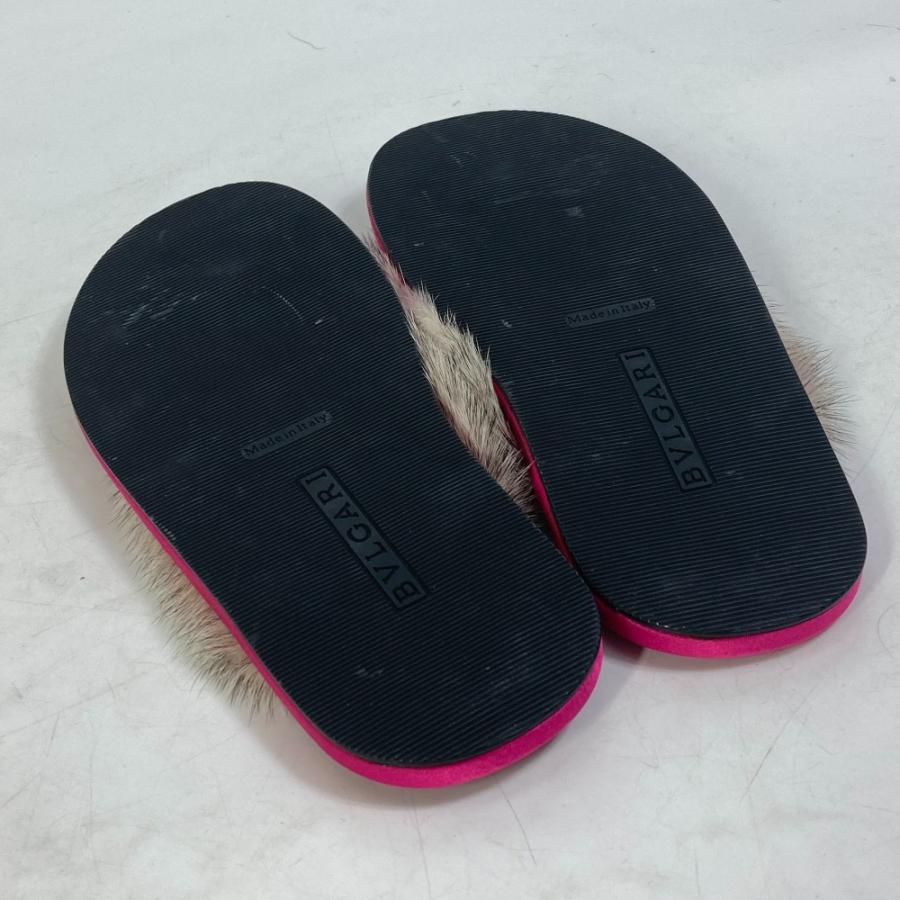 BVLGARI ブルガリ ブルガリブルガリ 靴 フラット サンダル ファー  