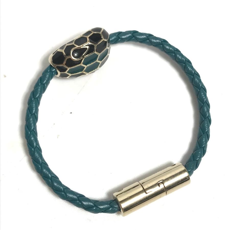 BVLGARI ブルガリ セルペンティ アクセサリー 革ブレス ブレスレット グリーン レディース【中古】 | BVLGARI | 01