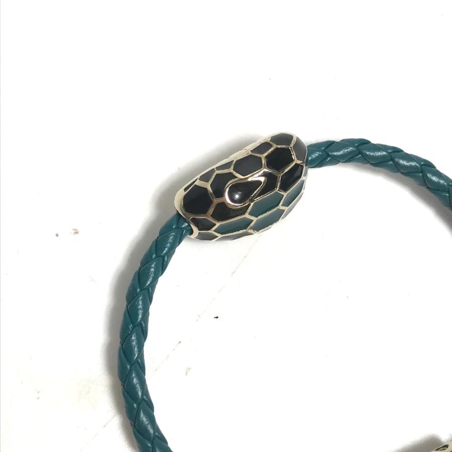 BVLGARI ブルガリ セルペンティ アクセサリー 革ブレス ブレスレット グリーン レディース【中古】 | BVLGARI | 02