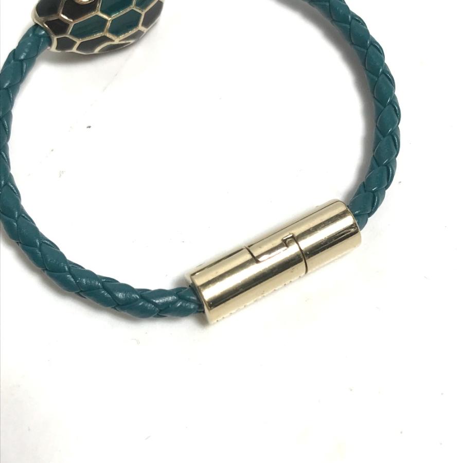 BVLGARI ブルガリ セルペンティ アクセサリー 革ブレス ブレスレット グリーン レディース【中古】 | BVLGARI | 03
