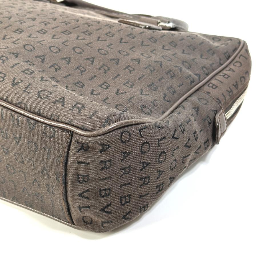 BVLGARI ブルガリ ハンドバッグ ロゴマニア ブリーフケース カバン ビジネスバッグ キャンバス ブラウン メンズ【中古】 | BVLGARI | 03