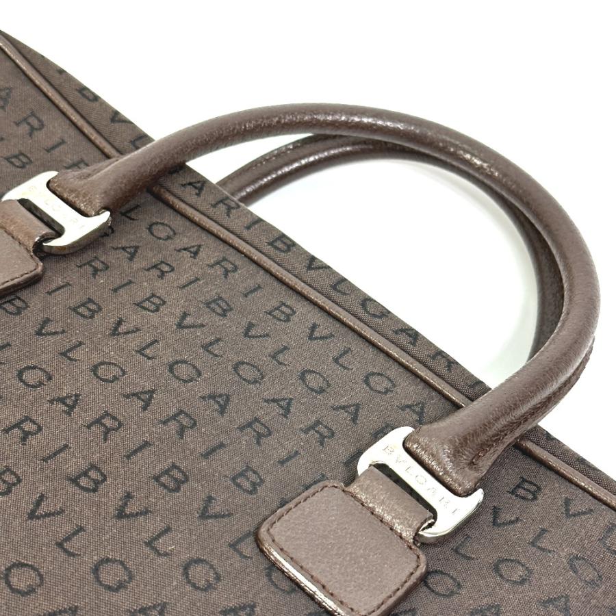 BVLGARI ブルガリ ハンドバッグ ロゴマニア ブリーフケース カバン ビジネスバッグ キャンバス ブラウン メンズ【中古】 | BVLGARI | 05