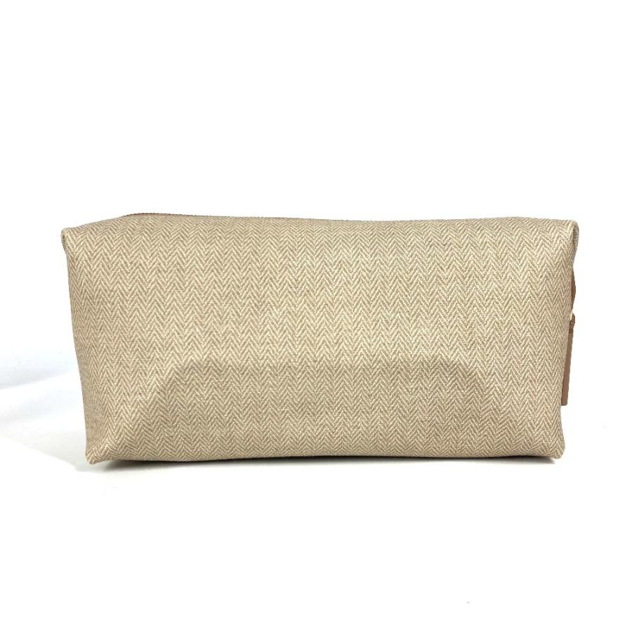 BVLGARI ブルガリ S.Bulgari ロゴ ポーチ セカンドバッグ ベージュ ユニセックス【中古】 | BVLGARI | 01