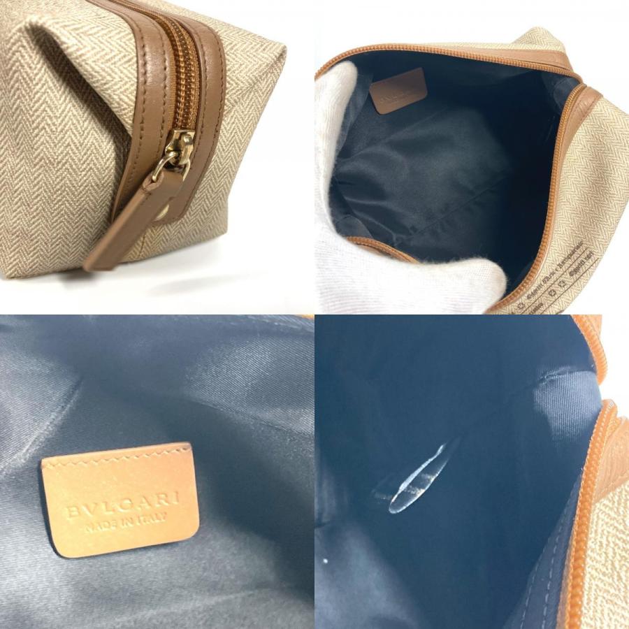 BVLGARI ブルガリ S.Bulgari ロゴ ポーチ セカンドバッグ ベージュ ユニセックス【中古】 | BVLGARI | 09