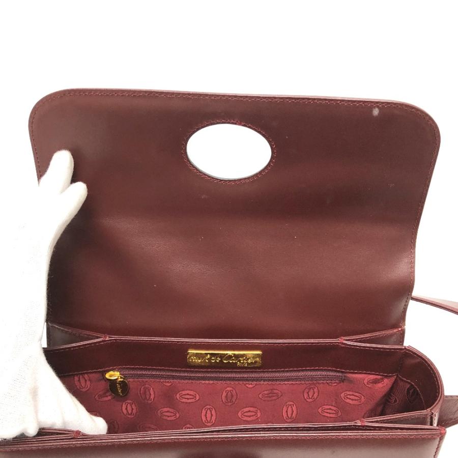 CARTIER カルティエ 斜め掛け マストライン カバン ショルダーバッグ レザー ワインレッド レディース【中古】 | Cartier | 07