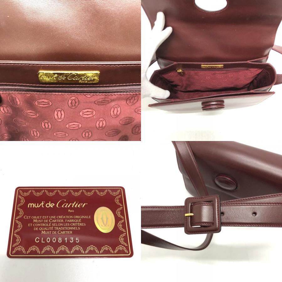 CARTIER カルティエ 斜め掛け マストライン カバン ショルダーバッグ レザー ワインレッド レディース【中古】 | Cartier | 08