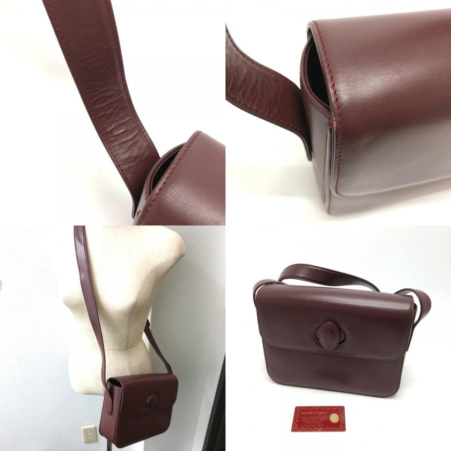 CARTIER カルティエ 斜め掛け マストライン カバン ショルダーバッグ レザー ワインレッド レディース【中古】 | Cartier | 09