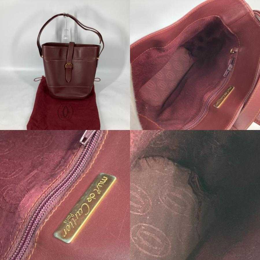 CARTIER カルティエ マストライン バケツ型 カバン 肩掛け ショルダーバッグ ワインレッド レディース【中古】 | Cartier | 09