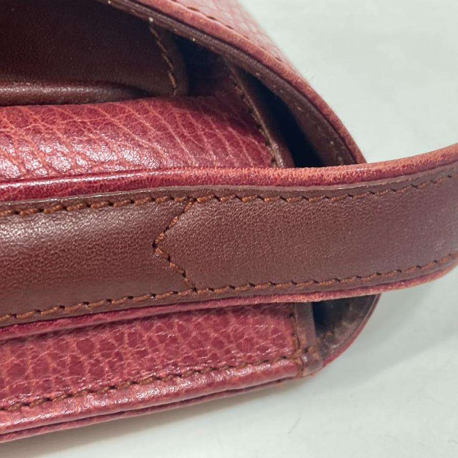 CARTIER カルティエ マストライン ロゴ ポシェット 斜め掛け ショルダーバッグ レザー ワインレッド レディース【中古】 | Cartier | 04