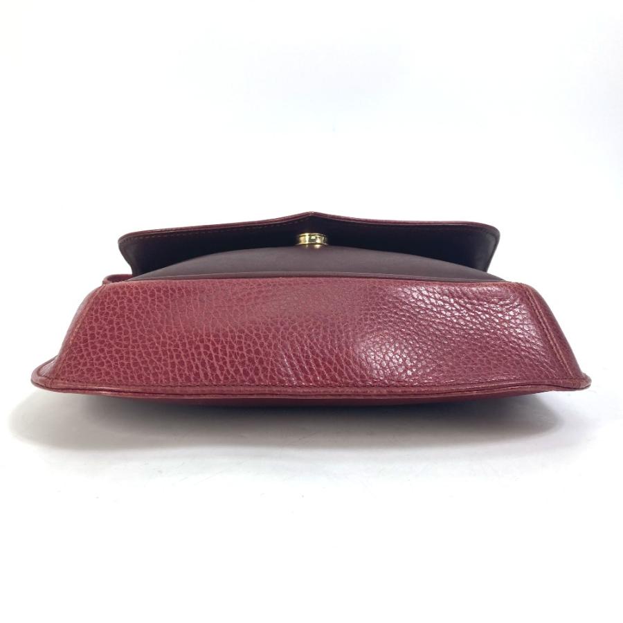 CARTIER カルティエ マストライン ロゴ ポシェット 斜め掛け ショルダーバッグ レザー ワインレッド レディース【中古】 | Cartier | 05
