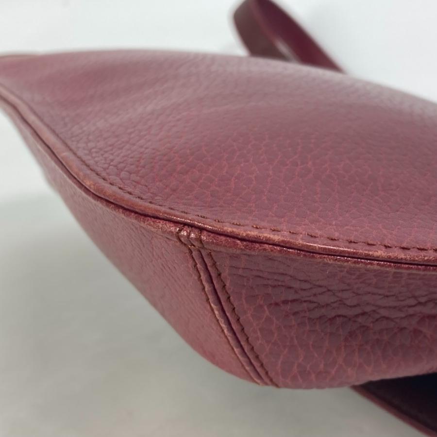 CARTIER カルティエ マストライン ロゴ ポシェット 斜め掛け ショルダーバッグ レザー ワインレッド レディース【中古】 | Cartier | 06
