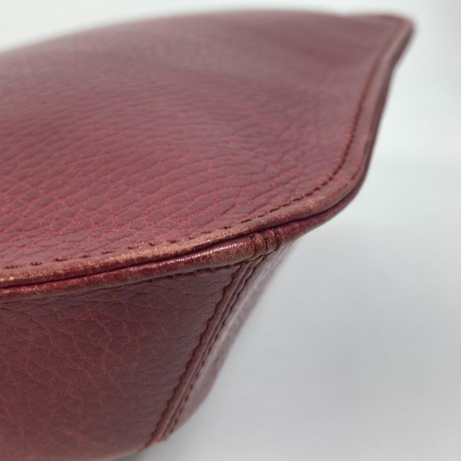CARTIER カルティエ マストライン ロゴ ポシェット 斜め掛け ショルダーバッグ レザー ワインレッド レディース【中古】 | Cartier | 07