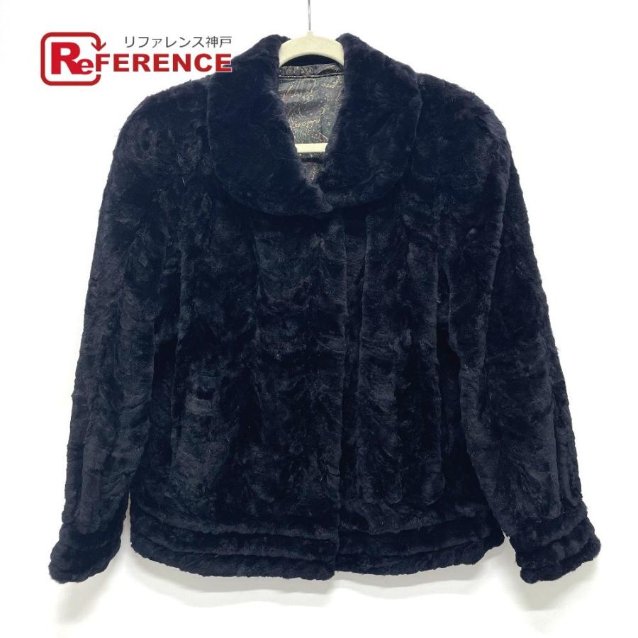 no brand ノーブランド 毛皮 シェアードミンク ショート丈 ファーコート シェアードミンク レディース ダークネイビー系