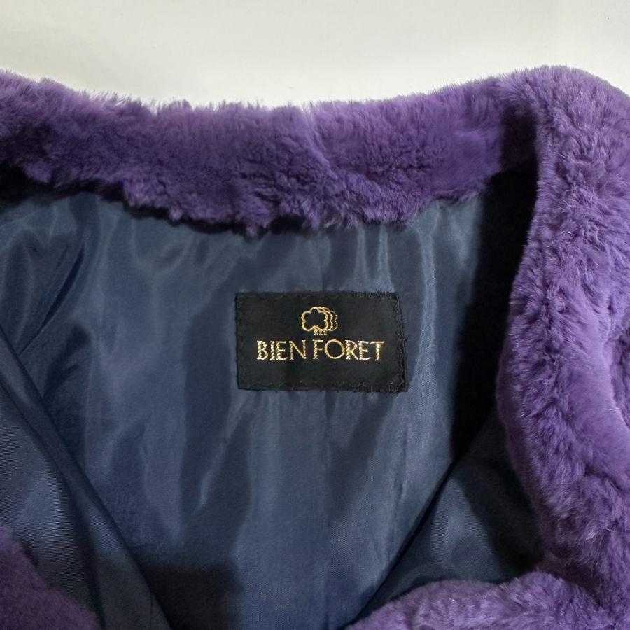 BIEN FORET ダークパープル ファーコート 毛皮 BIEN FORET ビアンフォレ 編み込み アパレル アウター ファーコート