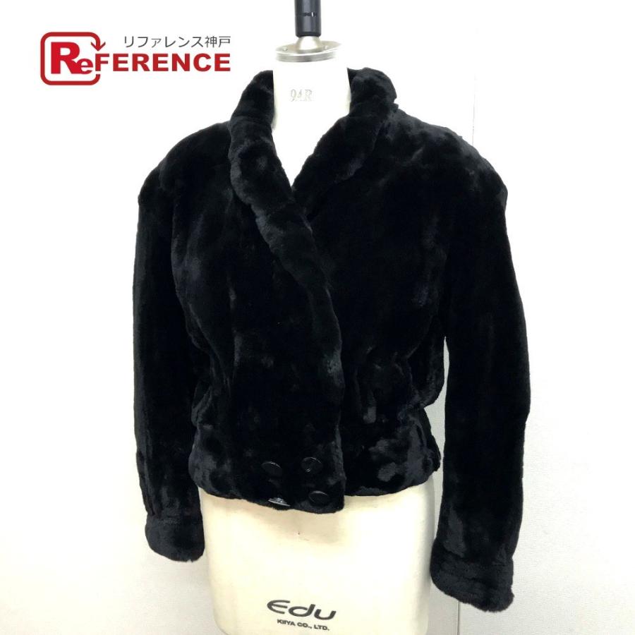 no brand ノーブランド ショートコート ジャケット KK 毛皮 ファーコート シェアードミンク レディース ブラック | 