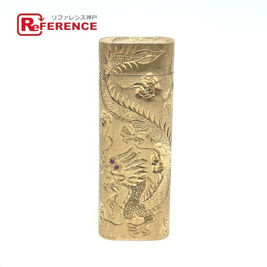 CARTIER カルティエ K14カバー ドラゴン 龍 朱雀 ルビー オーバル ローラー式 ガスライター ライター ゴールド メンズ【中古】 | Cartier