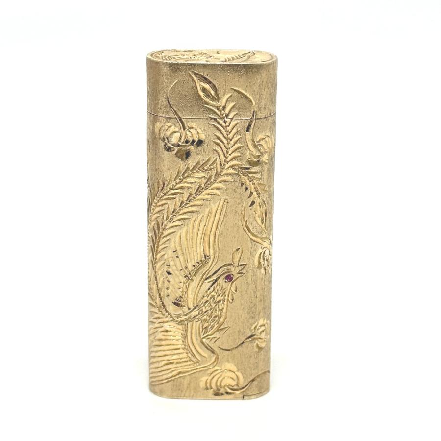 CARTIER カルティエ K14カバー ドラゴン 龍 朱雀 ルビー オーバル ローラー式 ガスライター ライター ゴールド メンズ【中古】 | Cartier | 01