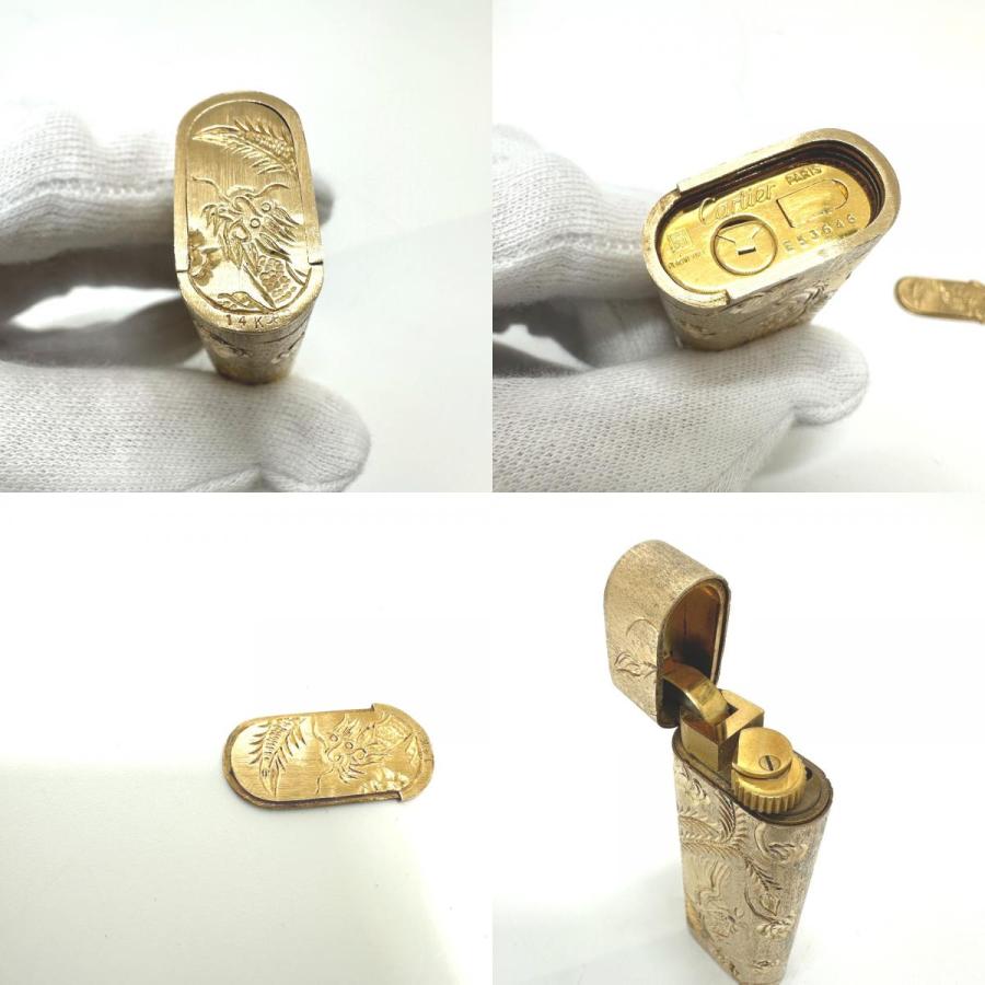 CARTIER カルティエ K14カバー ドラゴン 龍 朱雀 ルビー オーバル ローラー式 ガスライター ライター ゴールド メンズ【中古】 | Cartier | 08