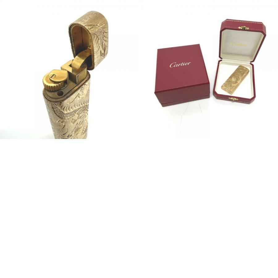 CARTIER カルティエ K14カバー ドラゴン 龍 朱雀 ルビー オーバル ローラー式 ガスライター ライター ゴールド メンズ【中古】 | Cartier | 09