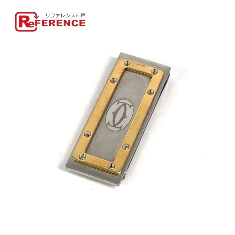 美品 CARTIER カルティエ ロゴ サントス コンビ 財布 マネークリップ シルバー ユニセックス【中古】 | Cartier