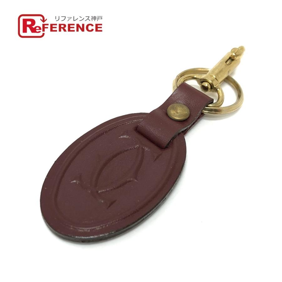 CARTIER カルティエ ロゴ マストライン キーリング キーホルダー ワインレッド レディース【中古】 | Cartier